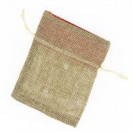 1 Sachet Tissu Beige Brut / Vichy Rouge