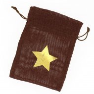 1 Sachet Tissu Etoile Or - Marron