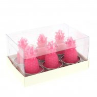 6 Bougies Ananas Rose Fuchsia ( 6 cm)