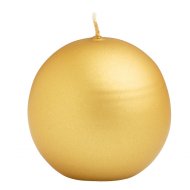 Bougie boule couleur or