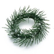 Mini couronne de sapin enneig�e (10 cm) - Plastique