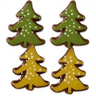 4 Mini Sapins � plat en Chocolat (3 cm)