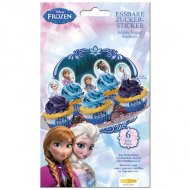 6 Stickers en sucre Reine des Neiges