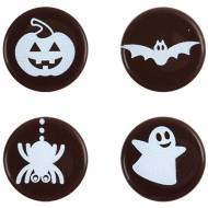 4 Mini Disques Halloween en Chocolat noir (2 cm)