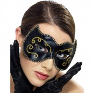 Masque Loup Noir et Dor�