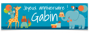 Banni�re � personnaliser - Jungle Happy Birthday