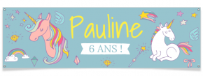 Banni�re � personnaliser - Licorne Rainbow