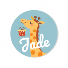 Badge � personnaliser - Girafe Happy Birthday