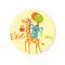 Badge � personnaliser - Girafe Happy Birthday images:#1