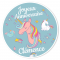 Fotocroc rond � personnaliser - Licorne Rainbow images:#0