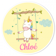 Fotocroc rond � personnaliser - Licorne Baby