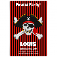 Invitation � personnaliser - Pirate T�te de Mort