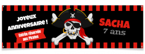 Banni�re � personnaliser - Pirate T�te de Mort