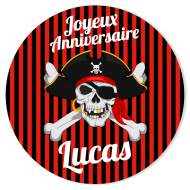 Fotocroc rond � personnaliser - Pirate T�te de Mort
