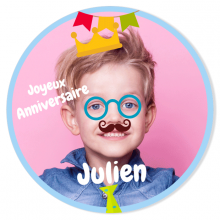 Fotocroc rond � personnaliser - Photo Booth Gar�on