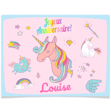 Fotocroc rectangle � personnaliser - Licorne Rainbow