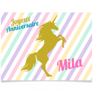Fotocroc rectangle � personnaliser - Licorne Or
