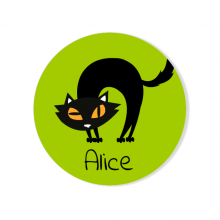 Badge � personnaliser - Chat Noir