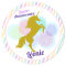 Fotocroc rond � personnaliser - Licorne Or images:#1