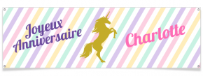 Banni�re � personnaliser - Licorne Or
