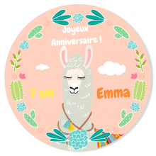 Fotocroc rond � personnaliser - Portrait de Lama