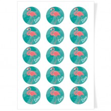Disques Cupcake � personnaliser - Flamant Rose