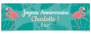 Banni�re � personnaliser - Tropical Flamingo