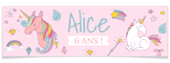Banni�re � personnaliser - Licorne Rainbow