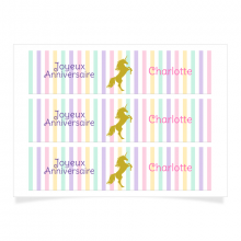 Contours � personnaliser - Licorne Or