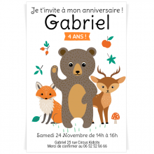 Invitation � personnaliser - Animaux de la For�t