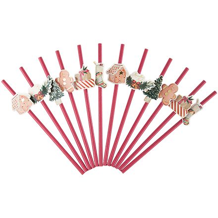12 Pailles Noël Gourmand