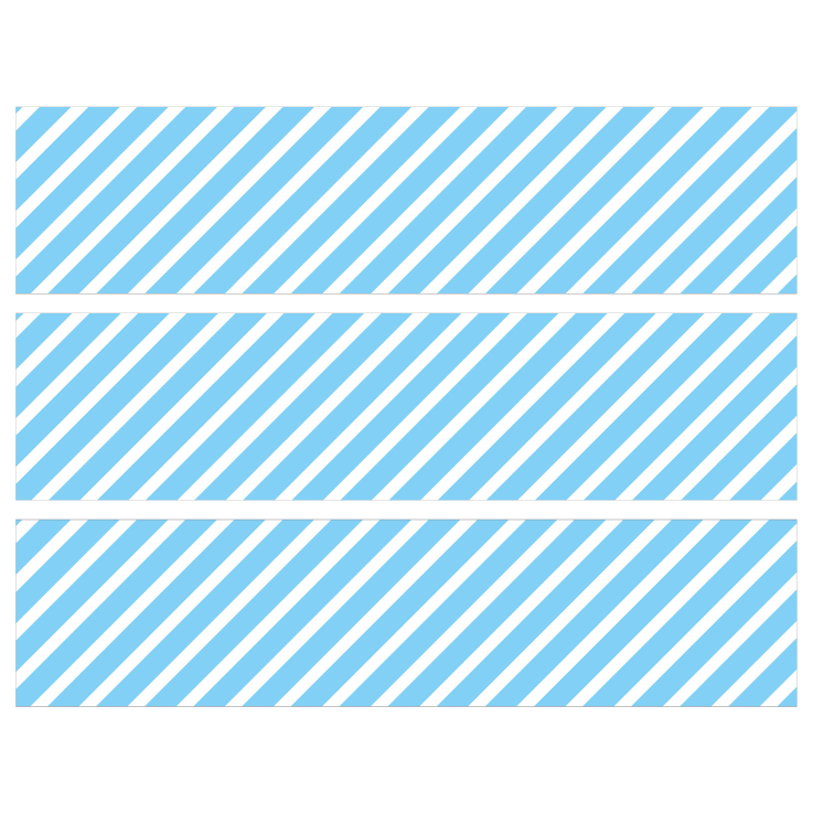 Contours de Gâteaux - Rayures obliques Bleu ciel