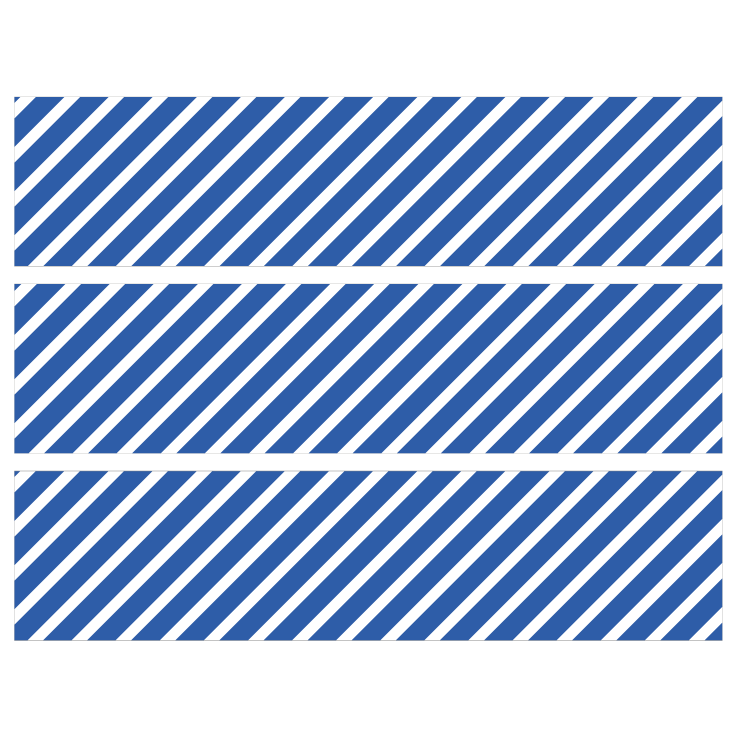 Contours de Gâteaux - Rayures obliques Bleu