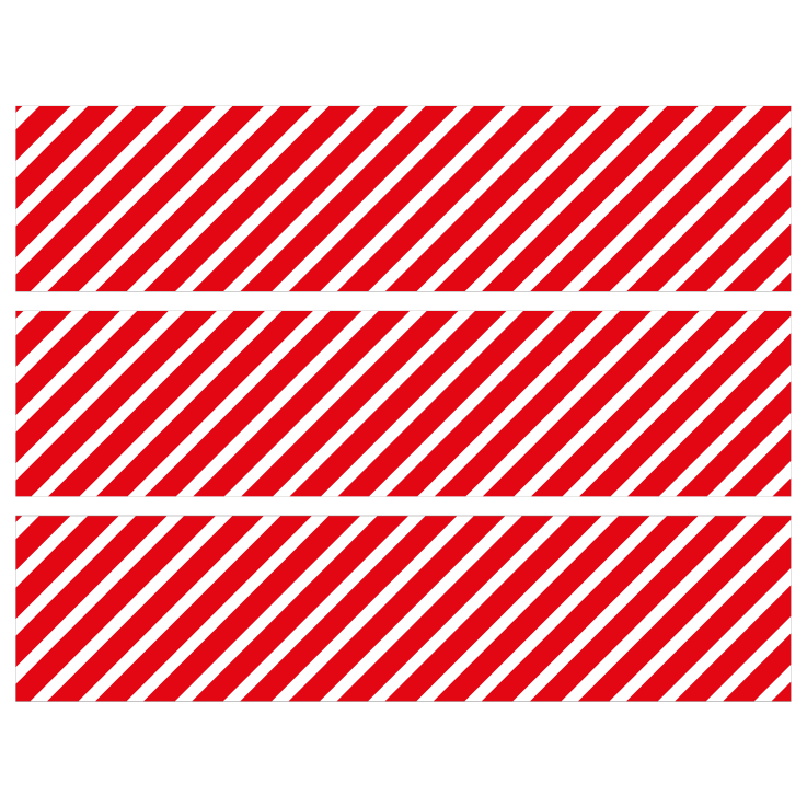 Contours de Gâteaux - Rayures obliques Rouge