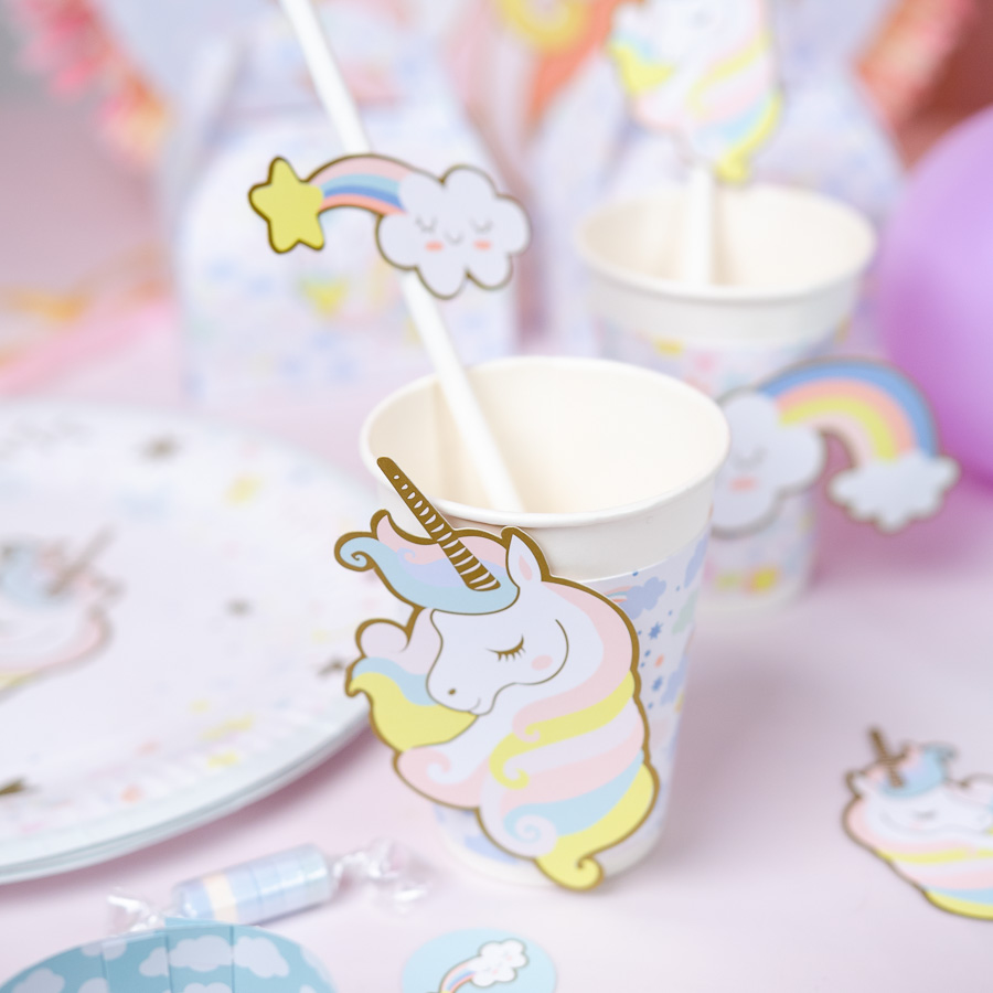 6 Assiettes Licorne - Recyclable pour l'anniversaire de votre