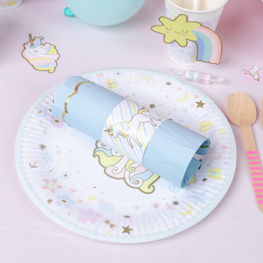 6 Assiettes Licorne - Recyclable pour l'anniversaire de votre