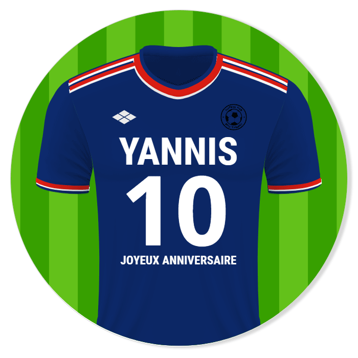 Gâteau Maillot de Football Personnalisable - Ø 20 cm pour l