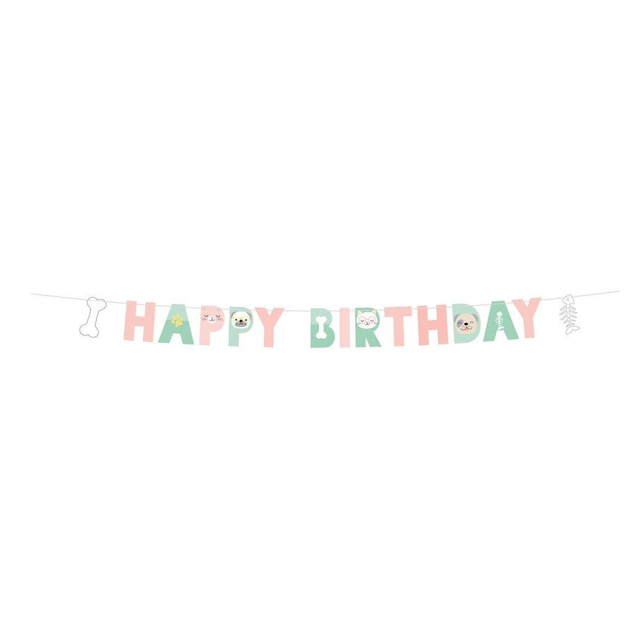 Guirlande Lettres Happy Birthday Hello Pets