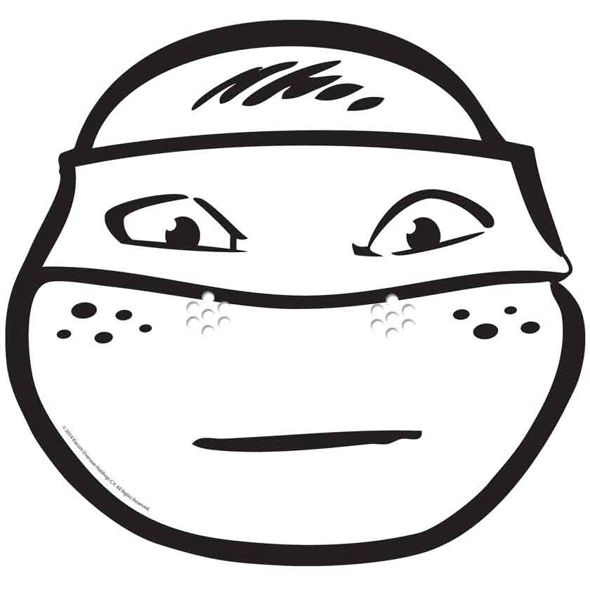 Masque Tortue Ninja Michelangelo à colorier