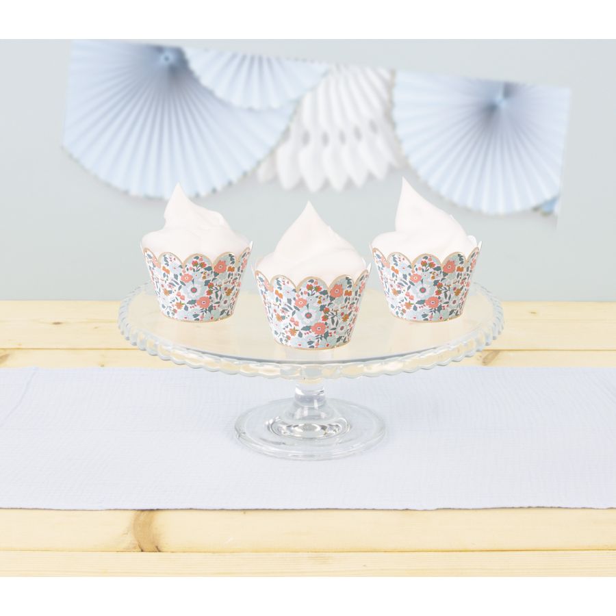 6 Caissettes Cupcakes Fleurs et Or pour l'anniversaire de votre enfant -  Annikids