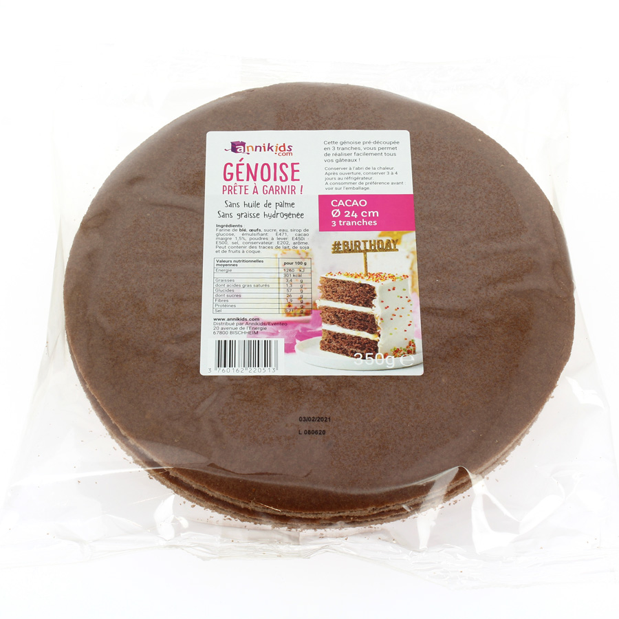 Genoise Cacao Ronde Tranchee 24 Cm Pour L Anniversaire De Votre Enfant Annikids Genoise Cacao Ronde Tranchee 24 Cm Pour L Anniversaire De Votre Enfant Annikids