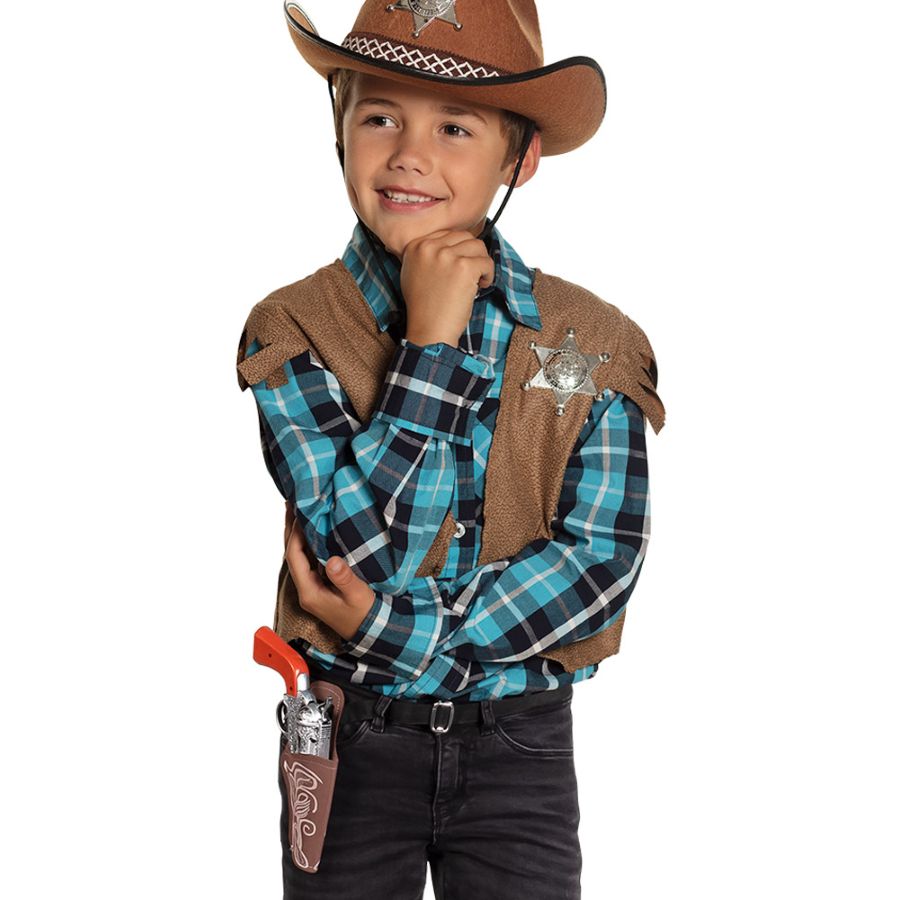 Accessoires Cowboy pistolet de cow-boy avec holster et ceinture Enfant -  Unisex GRP9804C