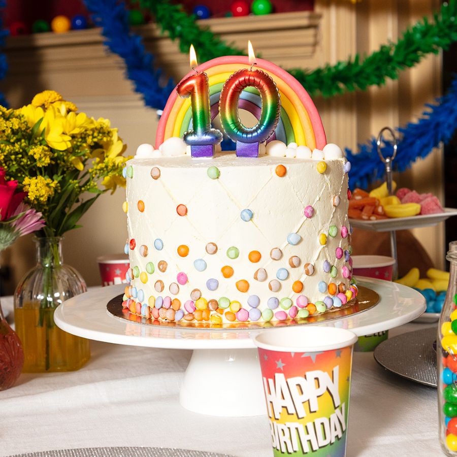 Bougie d'anniversaire pour gâteau “Arc-en-ciel 6 x 8 cm