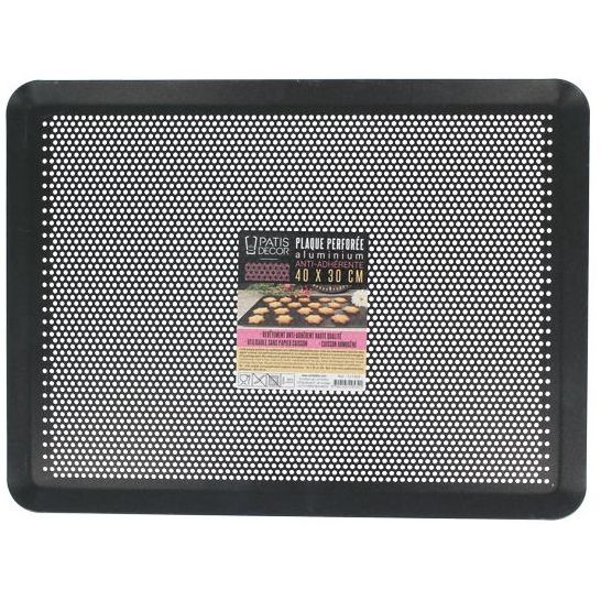 Plaque Pâtisserie Perforée Alu anti-adhérente 40 x 30 cm