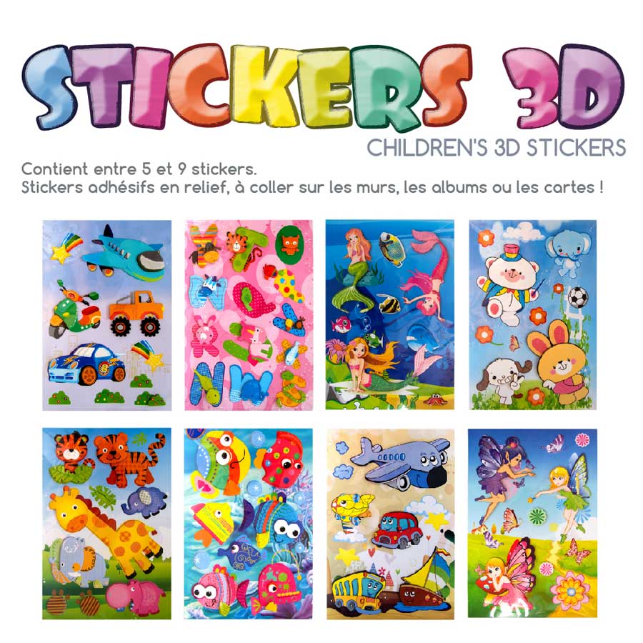 Grand Stickers 3D Engins Rigolos