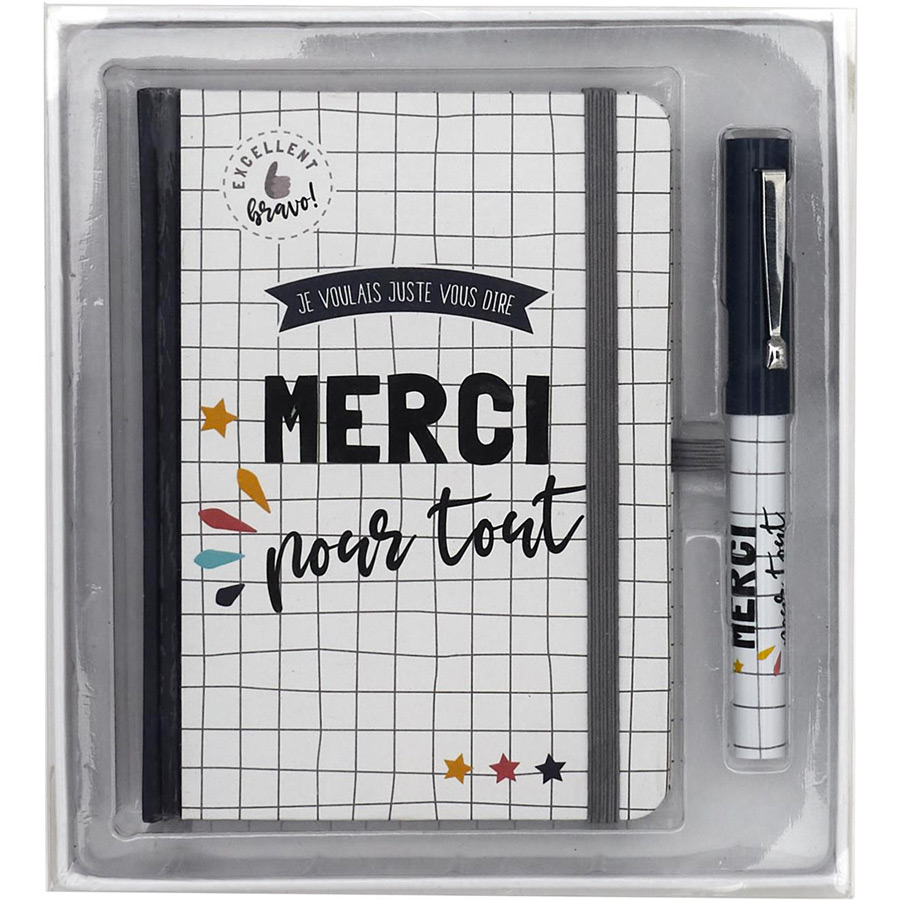 Coffret Carnet et Stylo Merci Maîtresse Merci pour Tout