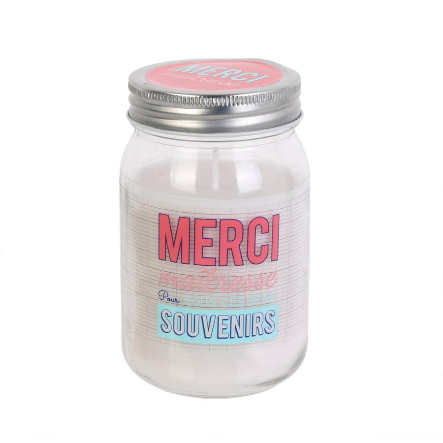 Bougie Parfumée Bocal Merci Maîtresse Pour tous ces bons Souvenirs