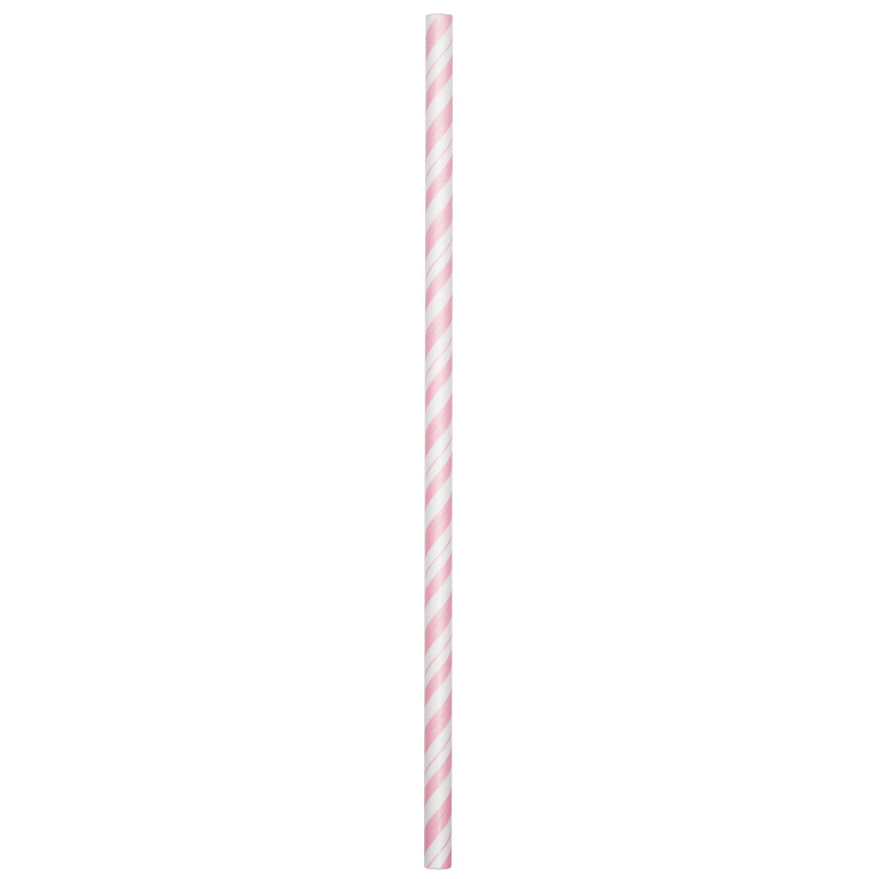 24 Pailles Papier Vintage Rose Pastel