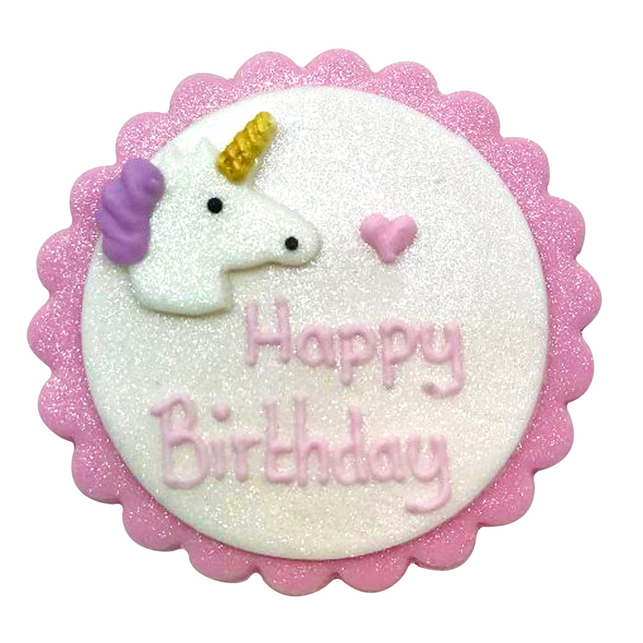 1 Maxi Médaillon Licorne Magique (7,5 cm) - Sucre