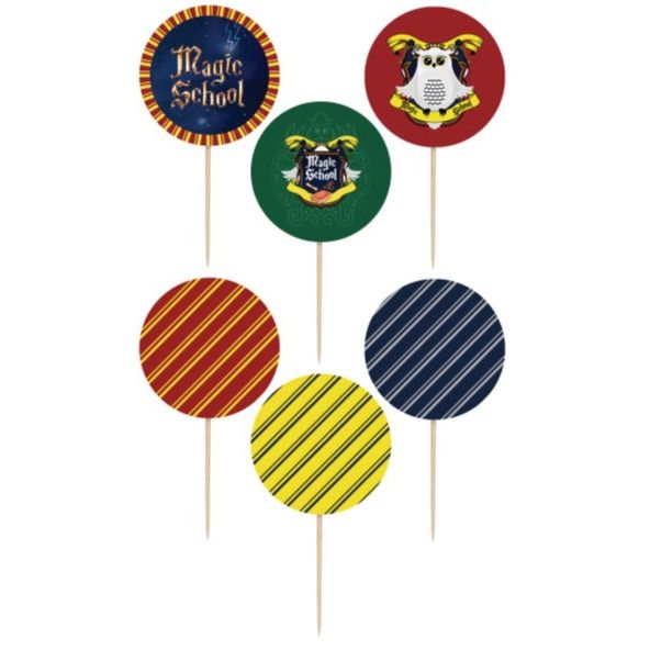 6 Cake Toppers Magic School